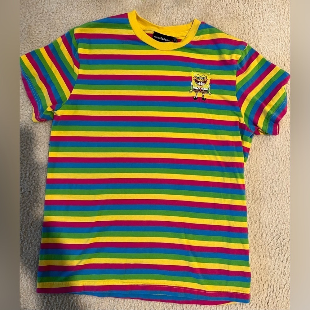 Nickelodeon striped Sponge Bob T-shirt small
